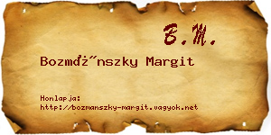 Bozmánszky Margit névjegykártya